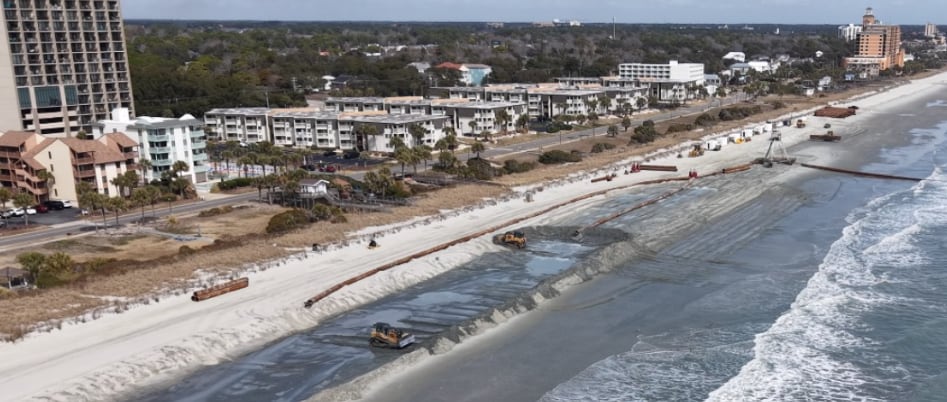 Arcadian Shores beach renourishment wraps up, federal project resumes in Myrtle Beach
