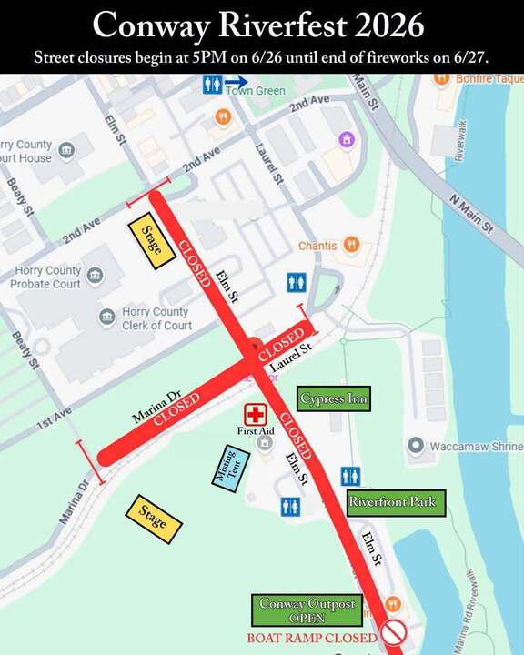 Conway Riverfest 2026 road closures announced