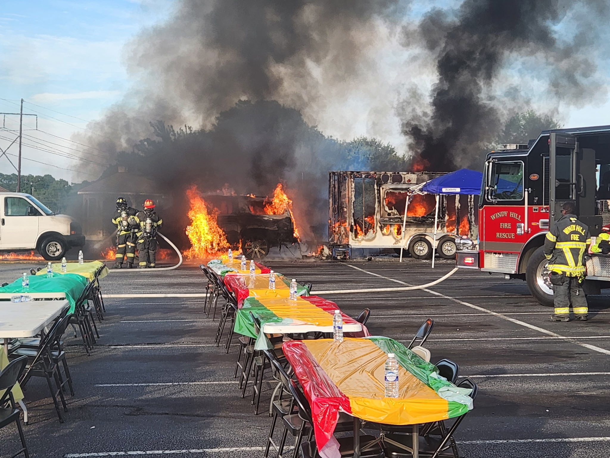 1 injured after vehicle fire at Florence County distribution center