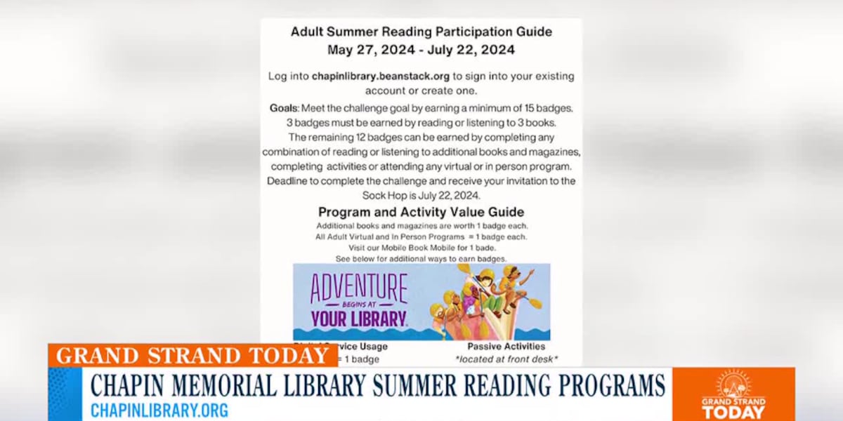 Chapin Memorial Library offers a Summer reading program for all ages
