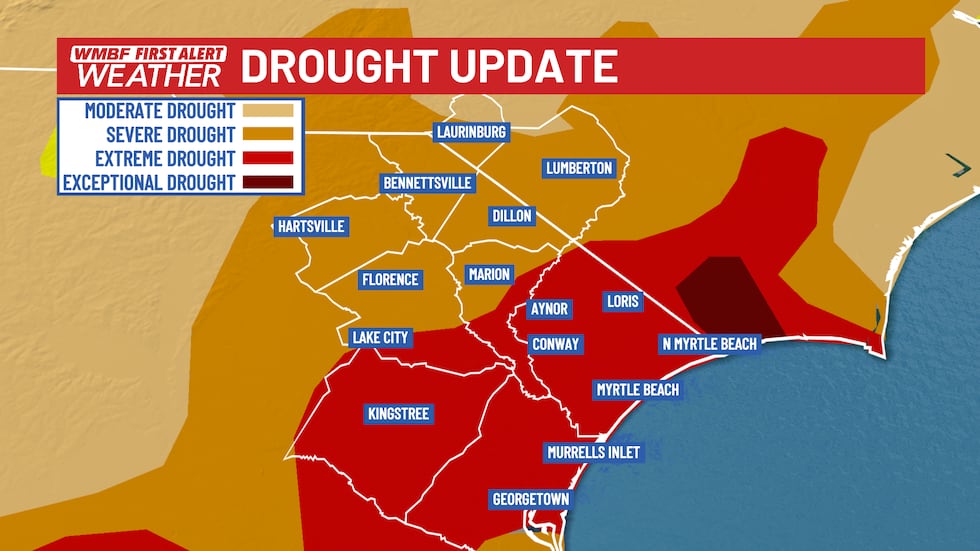 FIRST ALERT: New drought monitor released, little improvement inland