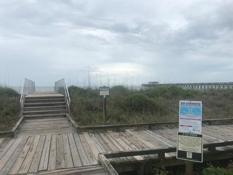 Rip Current sign at Myrtle Beach State Park (WMBF)