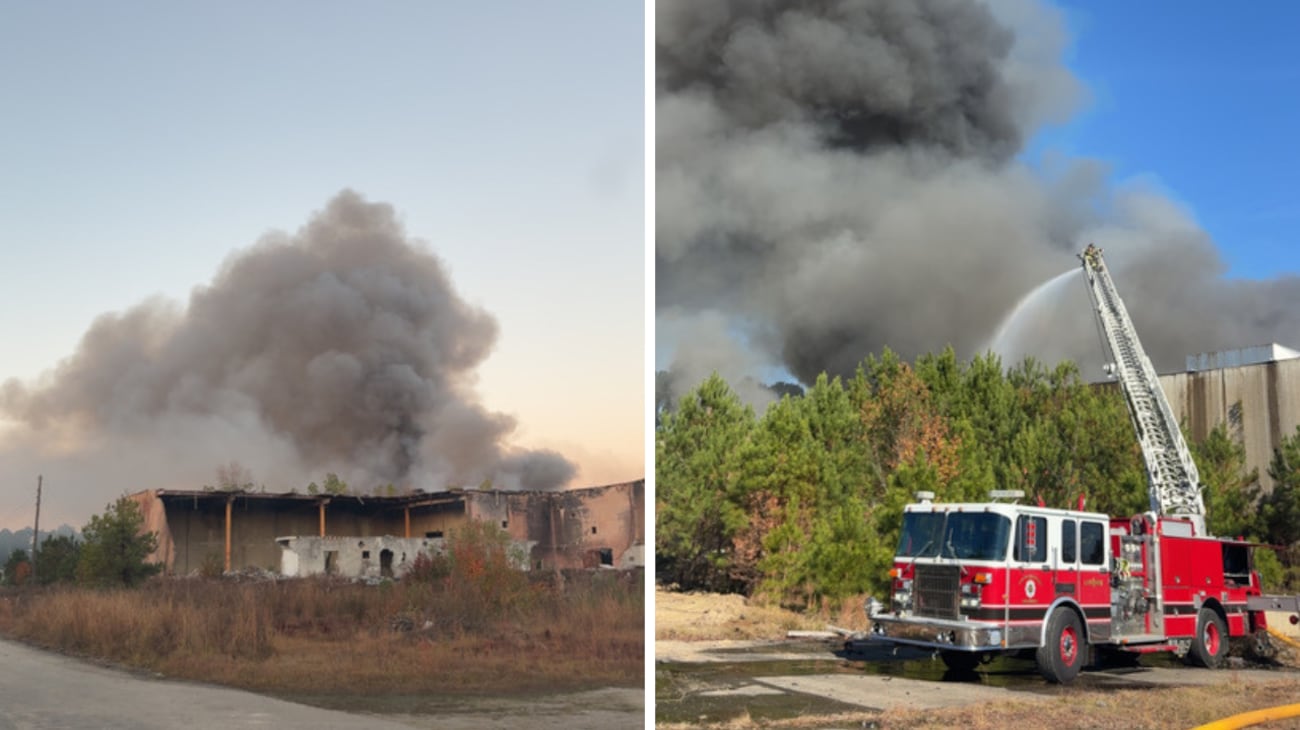Crews on scene of fire at former textile mill in Society Hill