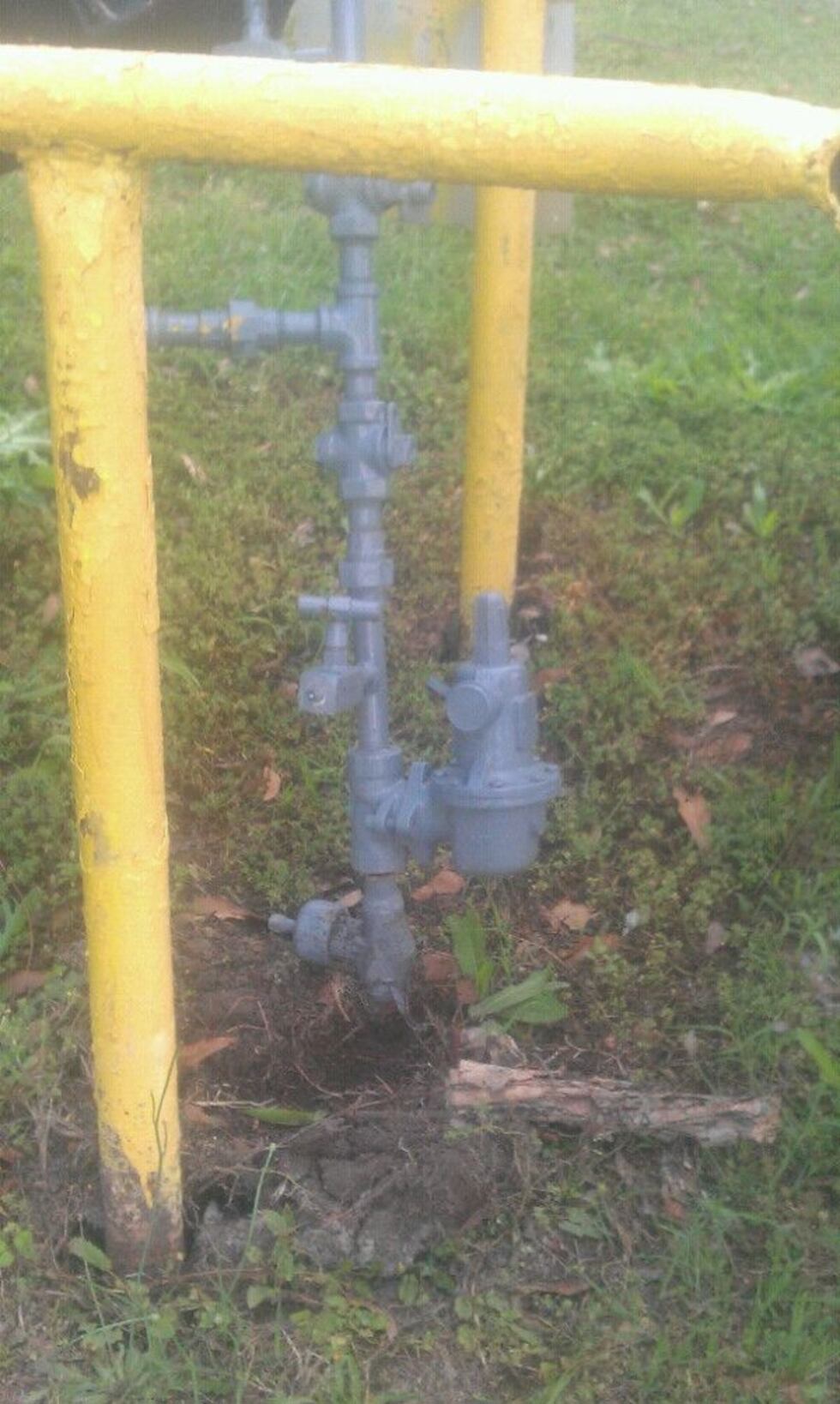 This photo shows the SCE&G Regulator Station they say has been struck three times. (Source:...