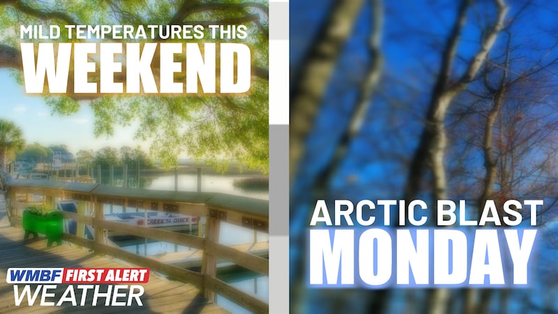 Mild weekend before arctic blast arrives Monday