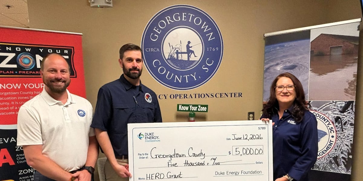 Georgetown County receives $5K for disaster response