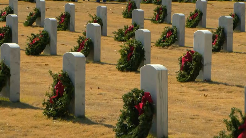 Thousands of wreaths were placed on the graves of fallen service members in the Florence...