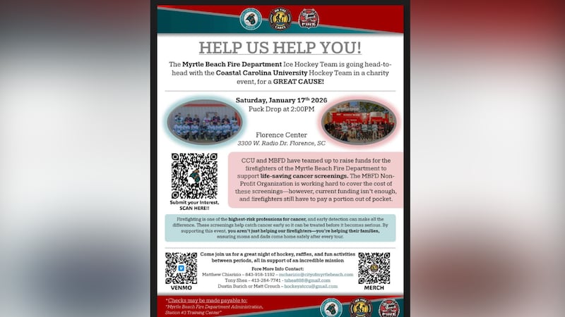 Florence Center now official home of CCU hockey, charity game announced with MBFD