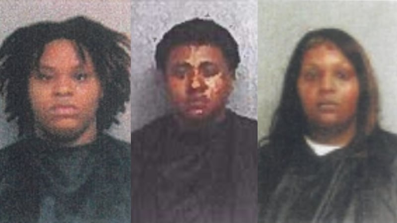 Trinity Lashell Rice (left), Aaliyah Shuntai Sanders (center), Shadella Holley (right)