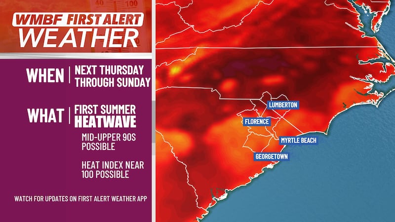 MYRTLE BEACH, SC (WMBF) – It’s time to trade in the dry conditions for a more humid stretch...