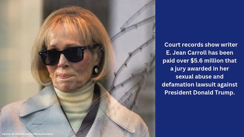 The writer E. Jean Carroll has collected over $5.6 million that a jury awarded in her sexual...