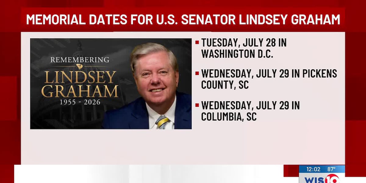 Memorial services scheduled for Sen. Lindsey Graham